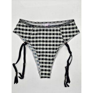 Savage X Fenty Panty Women's Size Small Black High Waist Cheeky Garter Panties